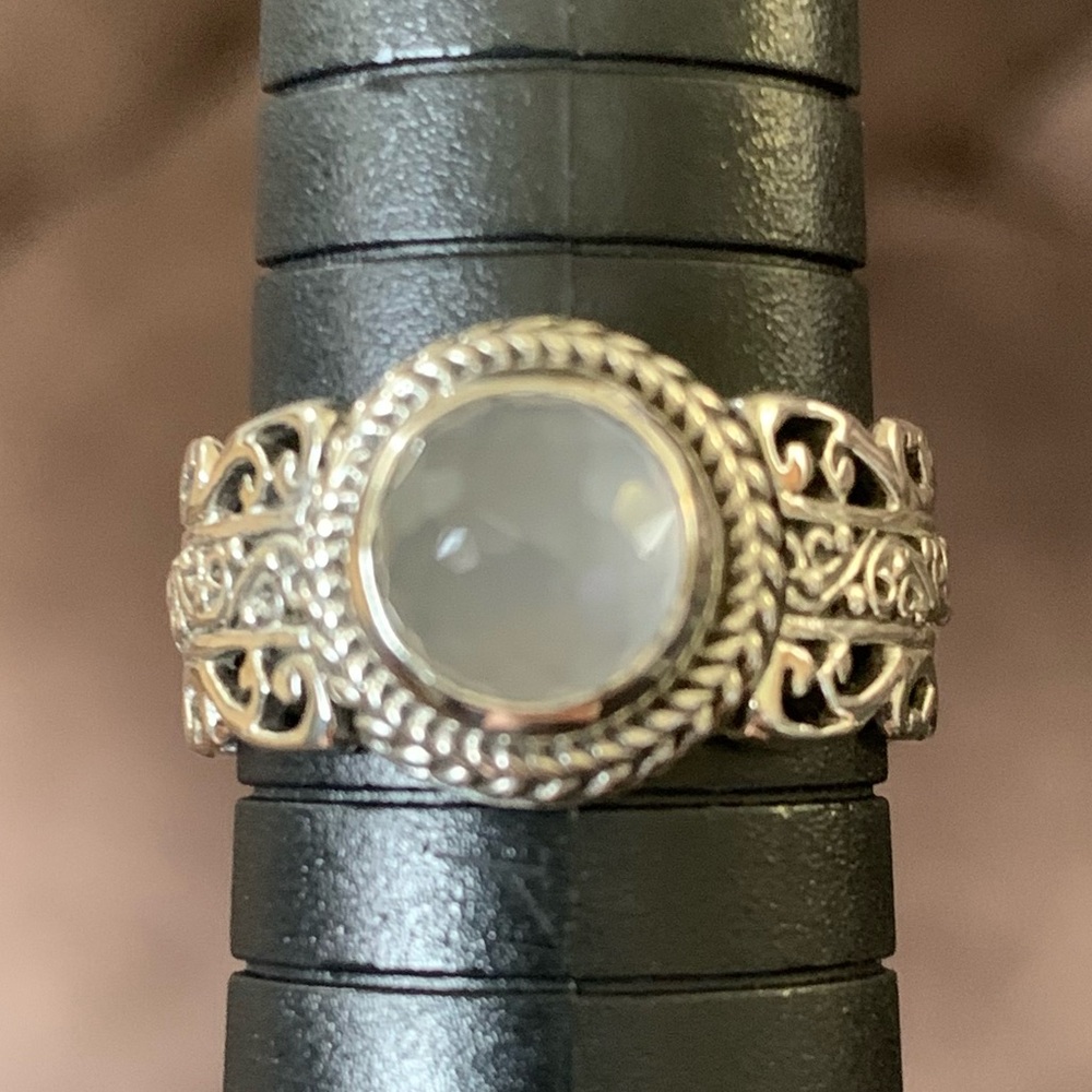 Sarda Phantom Quartz Sterling Silver Tree of Life Ring